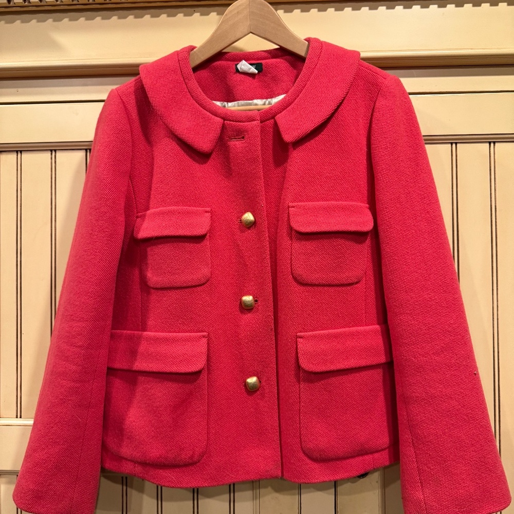 Vintage J Crew Pink Swing Blazer Size 14